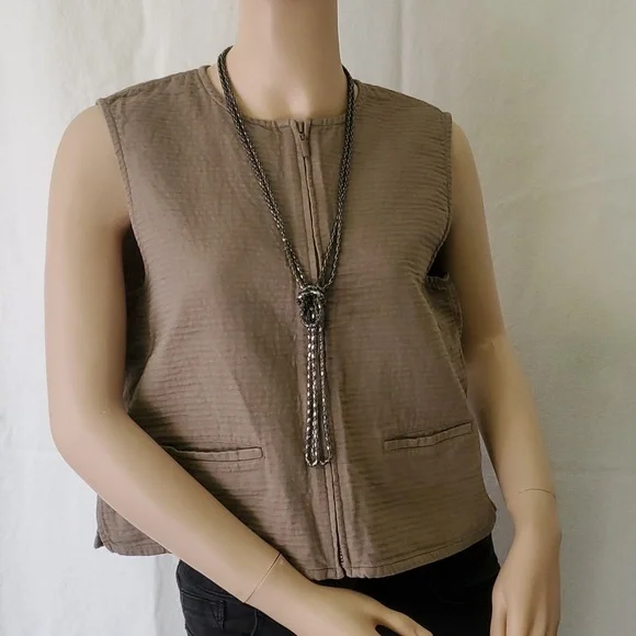 Eileen Fisher Zip Front Vest/Top - Picture 2 of 14